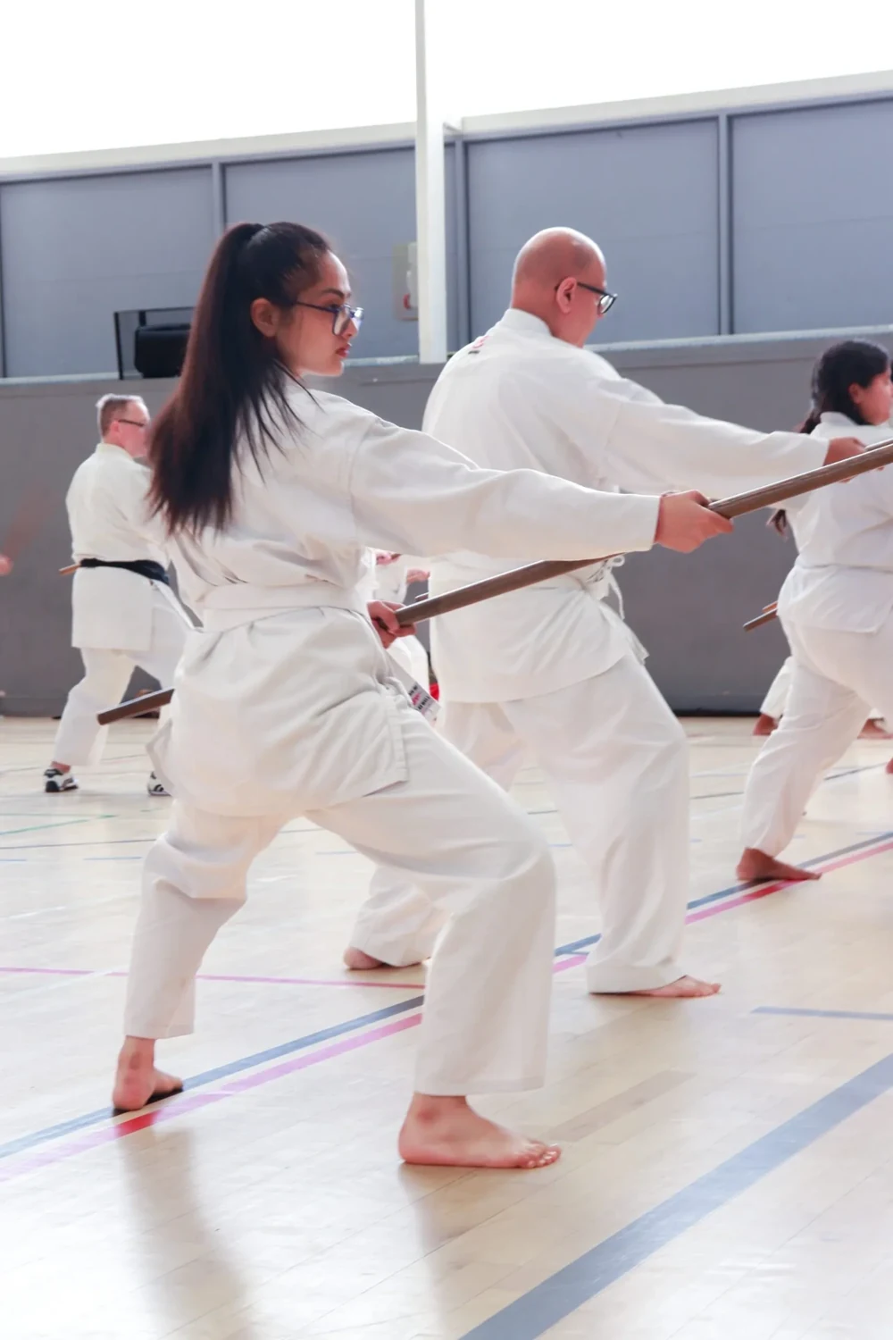 A Kobujutsu student practising Bo