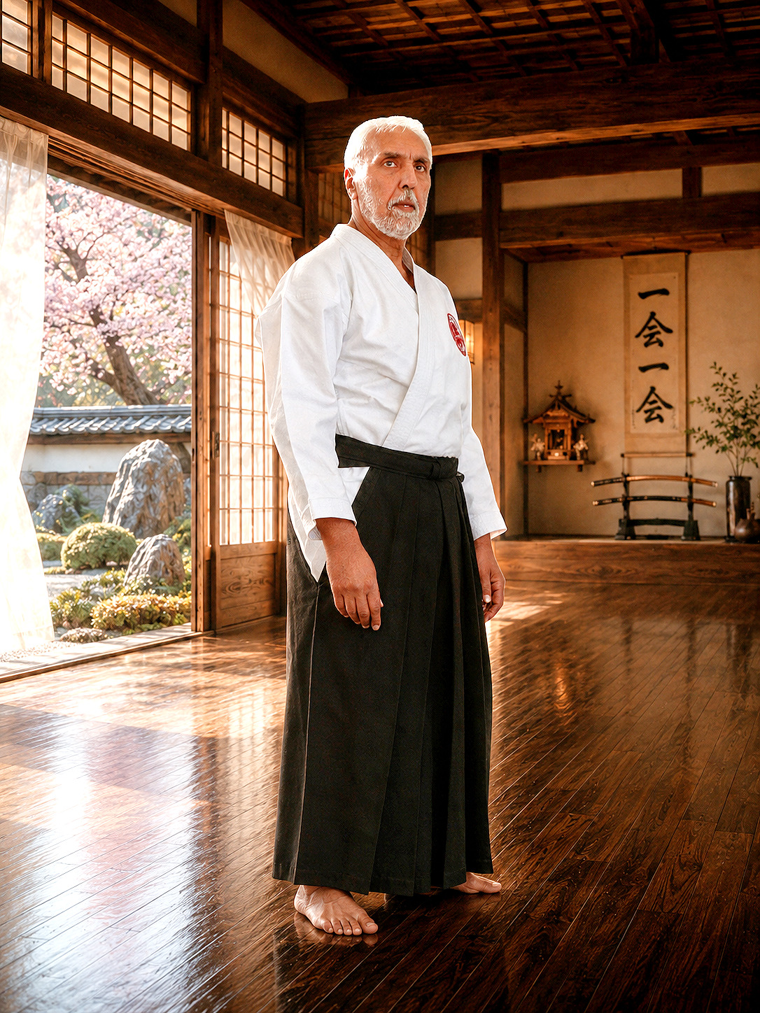 Illustrated dojo scene from the original website