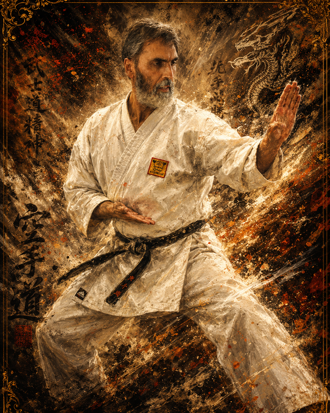 Illustrated martial artist from the original website